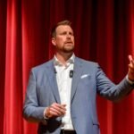 Ryan Leaf, former NFL quarterback and C.M. Russell HIgh grad, delivers his talk entitled "Lying to Myself", Thursday evening in the CMR Auditorium.