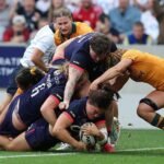 Bryony Field scores a try